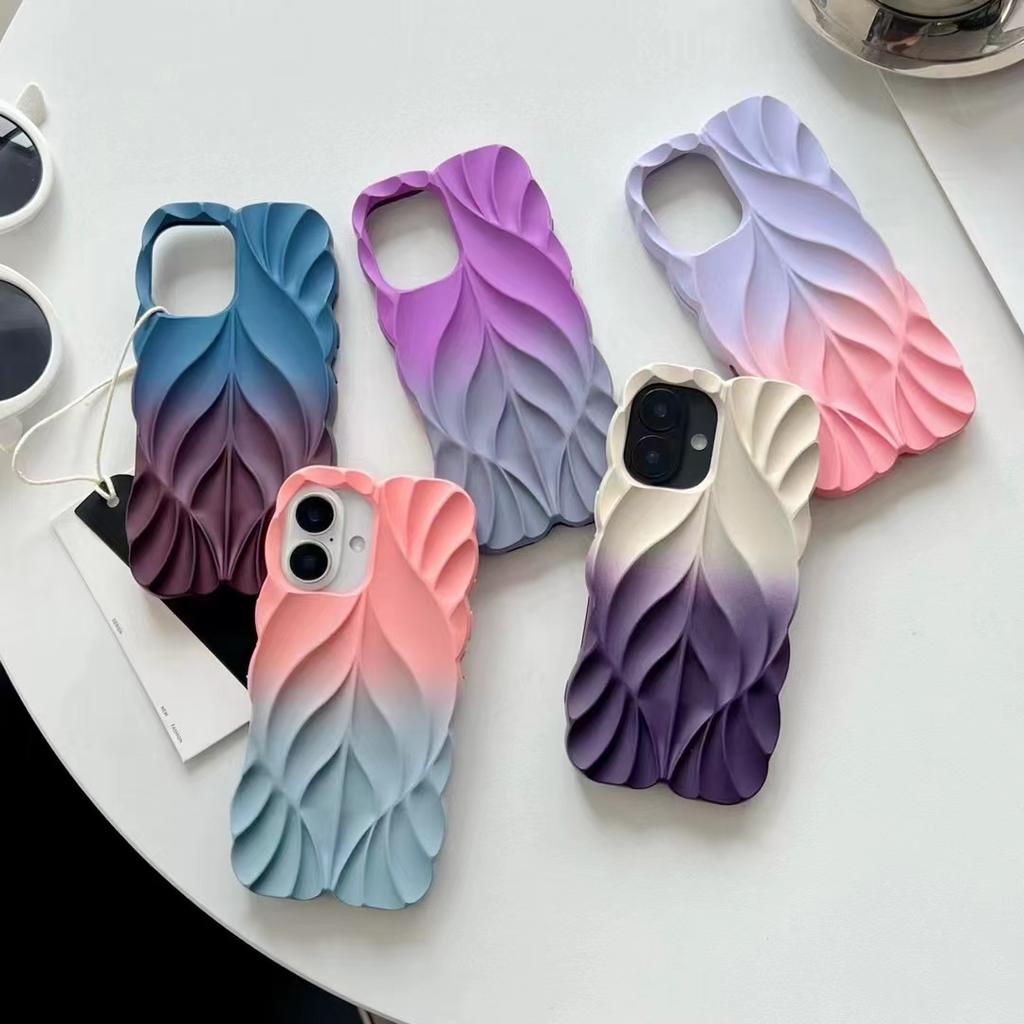 Gradient Leaf Model Phone Case For iPhone16/ 16Promax/ 16Plus/ 16Pro/ 15/ 14/ 13, Birthday Gift For Girlfriend/ Boyfriend