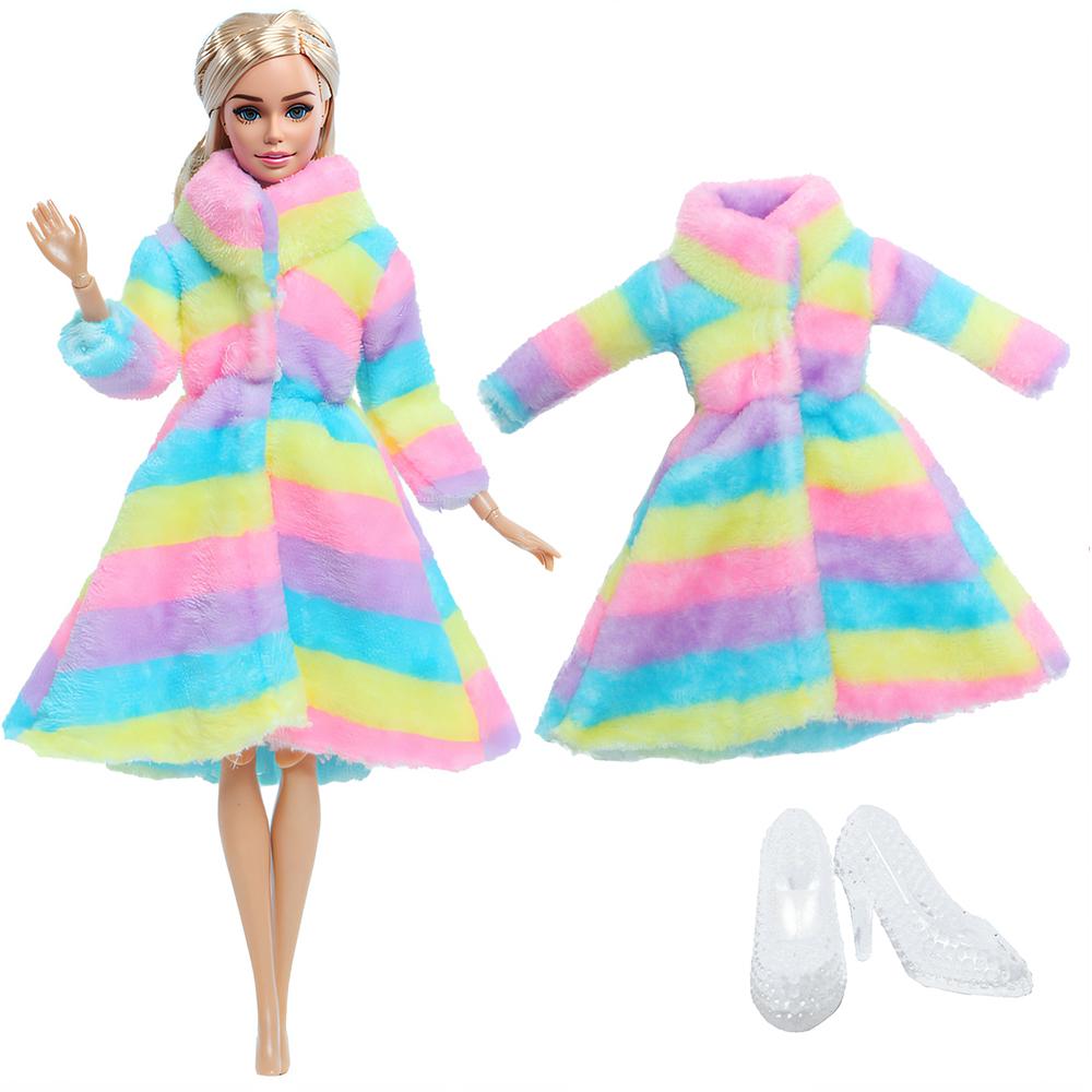 11.5'' Girl Doll Clothes with Shoes Mixed Style Winter Coat Blouse Pants Dress 11.8'' 30cm Doll Boots Accesories Toy