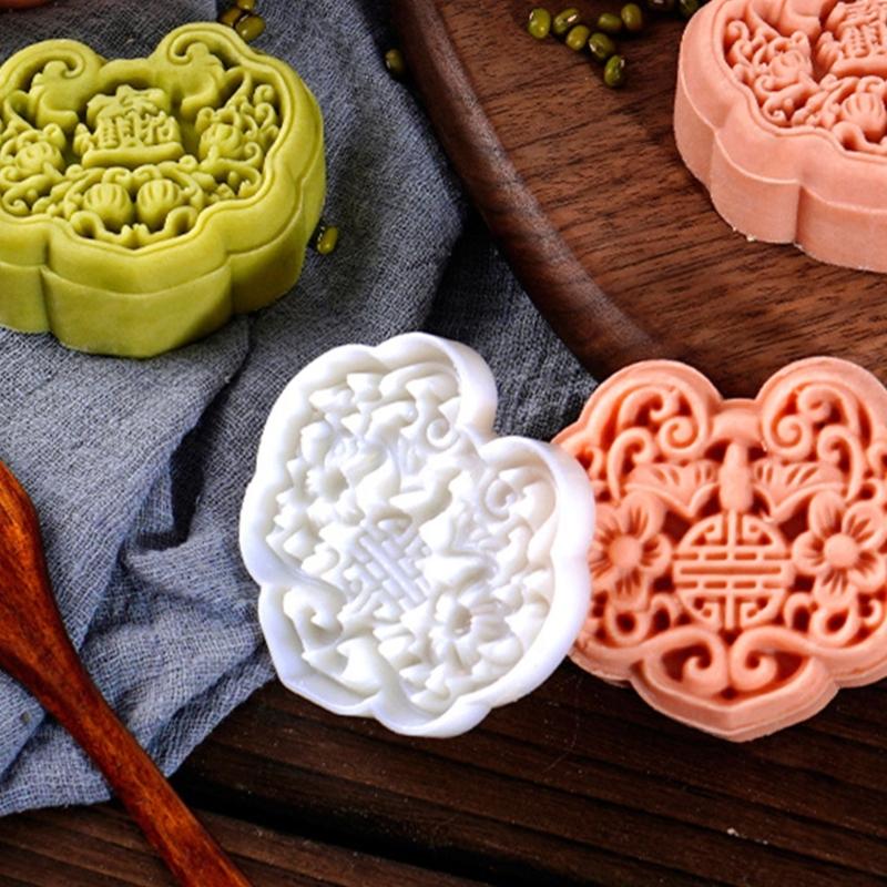 Mooncake Mold Cookie Stamps Chinese MidAutumn Moon Cake Makers for DIY Cookie
