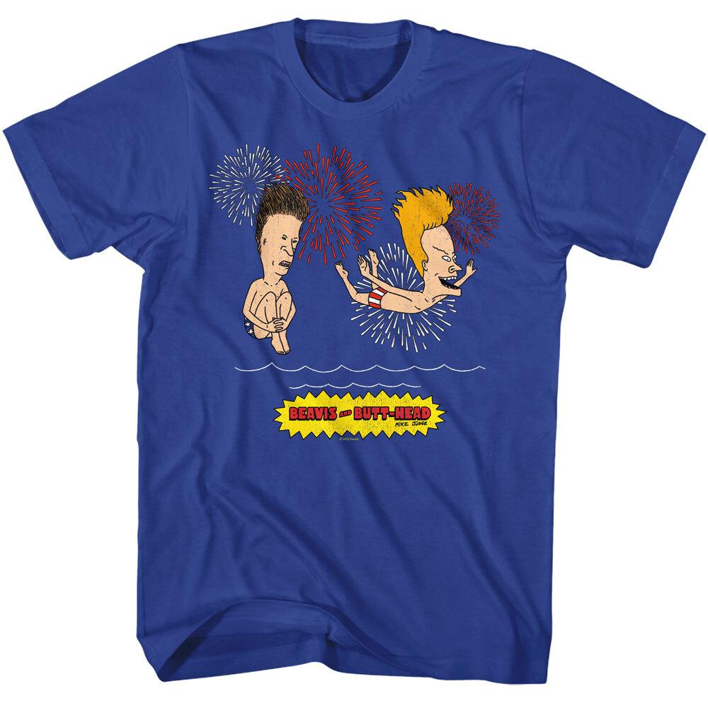 MTV Beavis And Butthead Firework Swim Cannon Ball Swan Dive Men T Shirt S