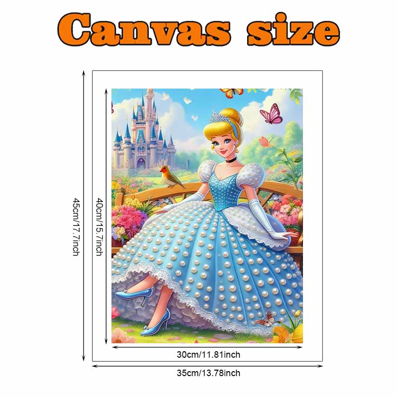Disney Pearl Painting Set Cinderella in The Garden Exquisite and Sparkling Artwork Perfect for Home Wall Decoration and Handmade Gifts