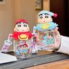 1 Piece Cute Cartoon Crayon Shin-Chan Summer Portable Strap Cup Creative 330/580Ml Straw Cup Home Ornament Unisex Holiday Gift