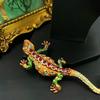 SKEDS Classic Women Men Vintage Crystal Lizard Badges Brooch Fashion Baroque Boutique Shining Pin For Ladies's Clothing Coat