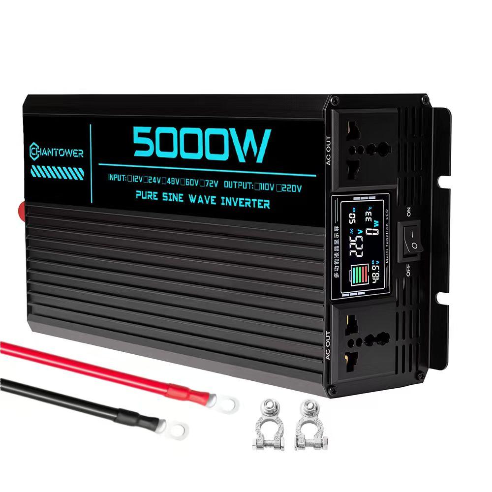 Pure Sine Wave Inverter DC 12v/24v/48v/60v/72v To AC 110v/220v 6000W 5000W 4000W 3000W 1600W Converter Car Solar Power Inverter