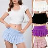 Koreanischer Stil Falten A-Linie Tennisrock mit Sicherheitsshorts - Sommer Damen Kurzrock