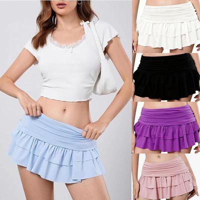 Koreanischer Stil Falten A-Linie Tennisrock mit Sicherheitsshorts - Sommer Damen Kurzrock