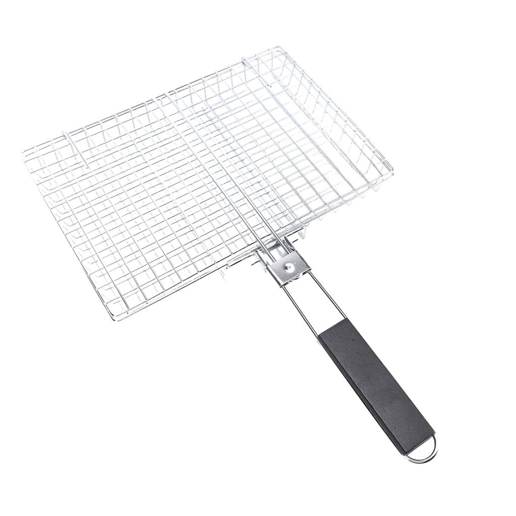Grill Basket Portable Folding BBQ Grilling Rack for Fish Vegetables Shrimp Barbeque Cooking Accessories