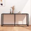 Console Table - Unknown Brand - Black Marble - Tempered Glass - 160x35x75.5 Cm - Contemporary Design