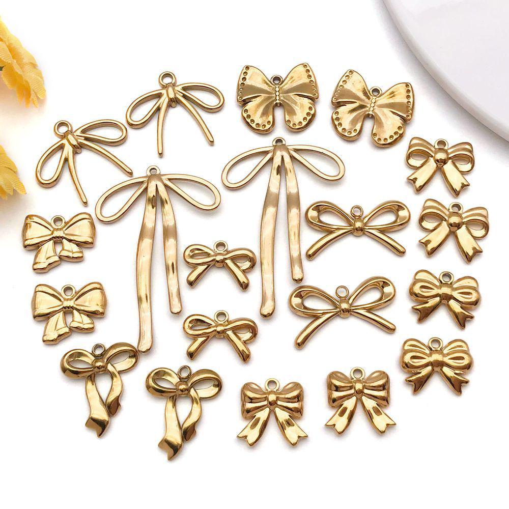 Stainless Steel Bow Pendant Charm for DIY Jewelry Bracelet/Necklace