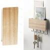 Japanischer Schlüsselhalter aus Holz zur Wandmontage mit 5 Haken, stanzfrei, multifunktionaler Schlüsselaufhänger für Zuhause