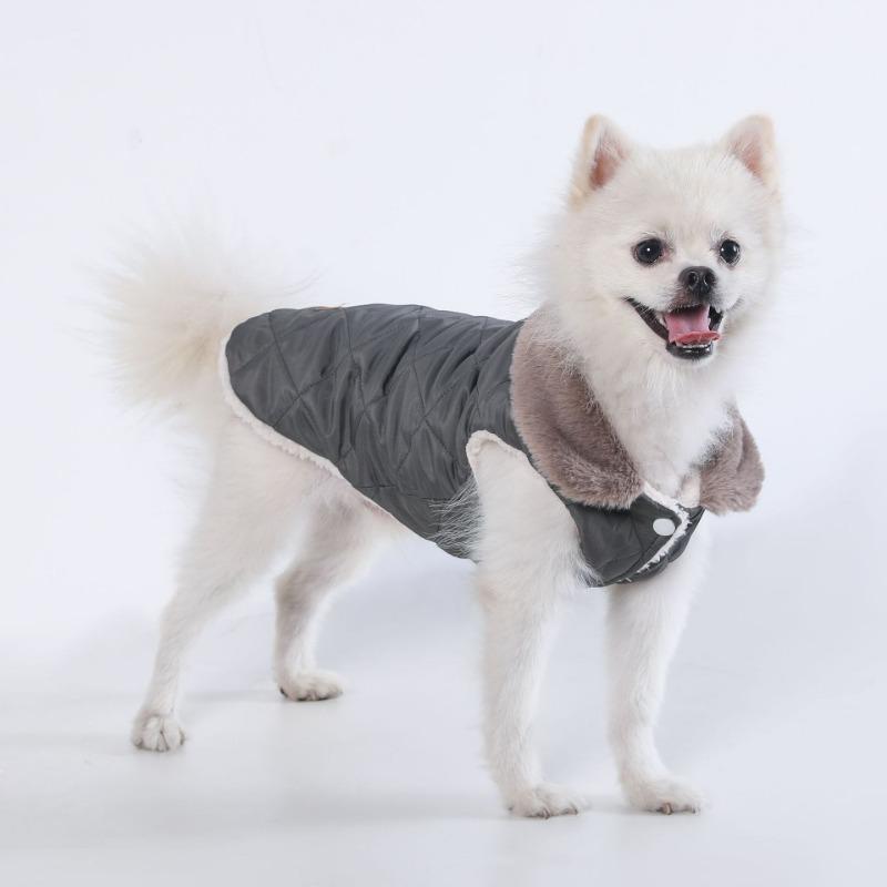 Pet Clothing: Checked Cotton Jackets, Vests, Teddy Dog Clothes, Small Cotton-padded Jackets, Medium and Small-sized Dog Clothes