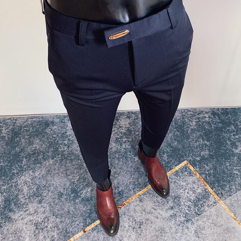 Summer Men's Business Casual Straight Suit Trousers