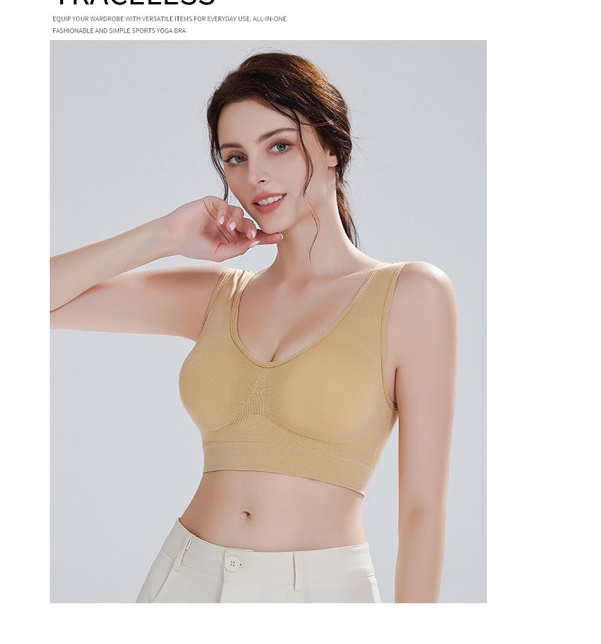 Bezszwowy biustonosz sportowy damski: Bez fiszbin, krzyżowy krój na plecach, idealny do jogi, biegania i fitnessu, dostępny w dużych rozmiarach