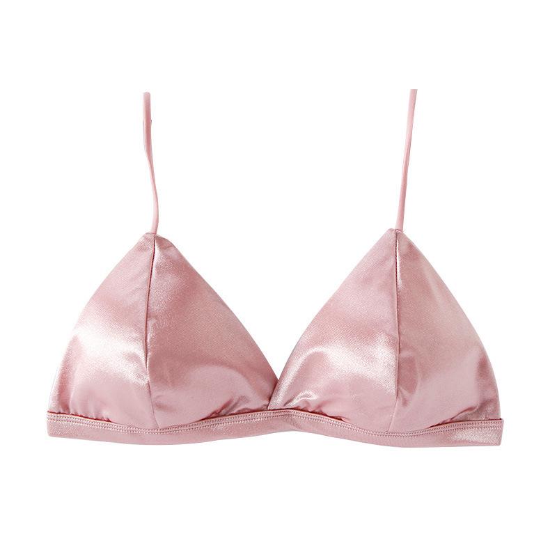 French Triangle Cup Wireless Bra with Adjustable Straps and Beautiful Back Design
