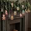 Dark Style Snowman Hanging Ornaments Skeleton Christmas Tree Ornaments 3.15 Inch Skull Unique Gingerbread Man Wood Pendants Gothic Spooky Wooden Xmas