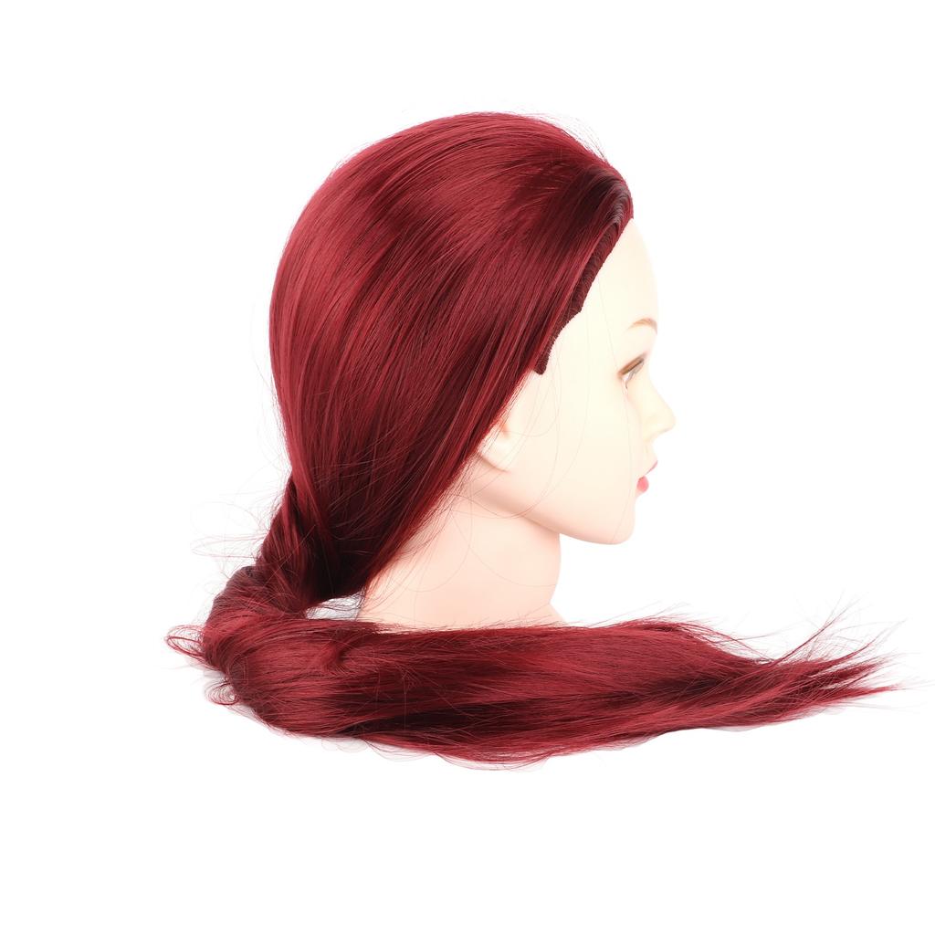 1 szt. 60 cm fryzjerstwo fryzjerstwo model praktyczny manekin głowa z zaciskiem czerwony