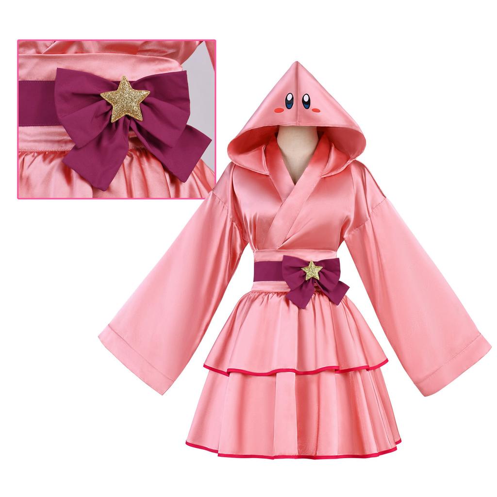 Women's Hooded Kimono Short Dress Costume for Halloween Stage Performance