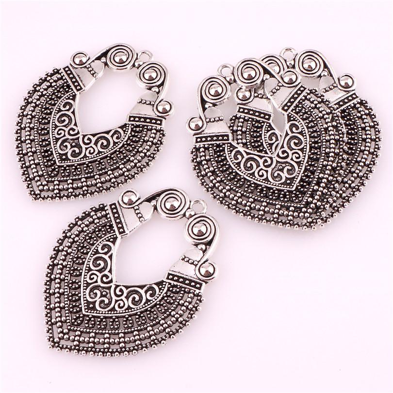5pcs Filigree Charms For Jewelry Making Supplies Handmade Earring Necklace Pendant Charm Vintage Boho Accessories DIY Components