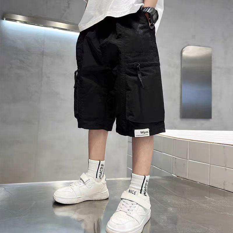 Black Boys' Pants Summer Children's Casual Loose Sports Versatile Pants Five Quarter Shorts