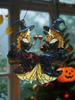Acrylic Halloween Witch Hanging Decoration - Black Cat&Two Witches Toasting with Wine Glasses Wall Decor, Gothic Window Ornament