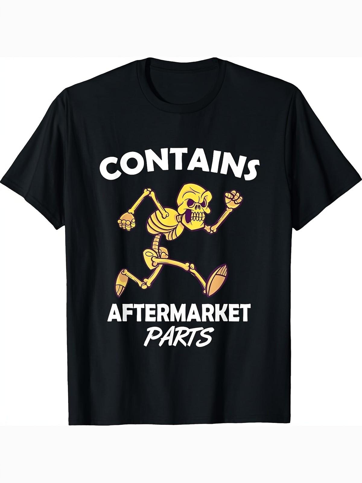 [Funny Skeleton Graphic Tee] 100% Cotton Funny  Contains Aftermarket Parts  S разноцветный