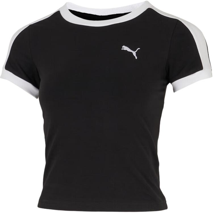 

Puma T7 Round Neck Breathable Fashion Versatile Short Sleeve Regular T-Shirt Women Tops 635876-01 M