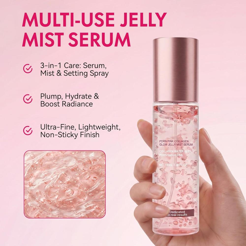 medicube PDRN Pink Collagen Glow Jelly Mist Serum 100ml (Limited Edition set 1+1)