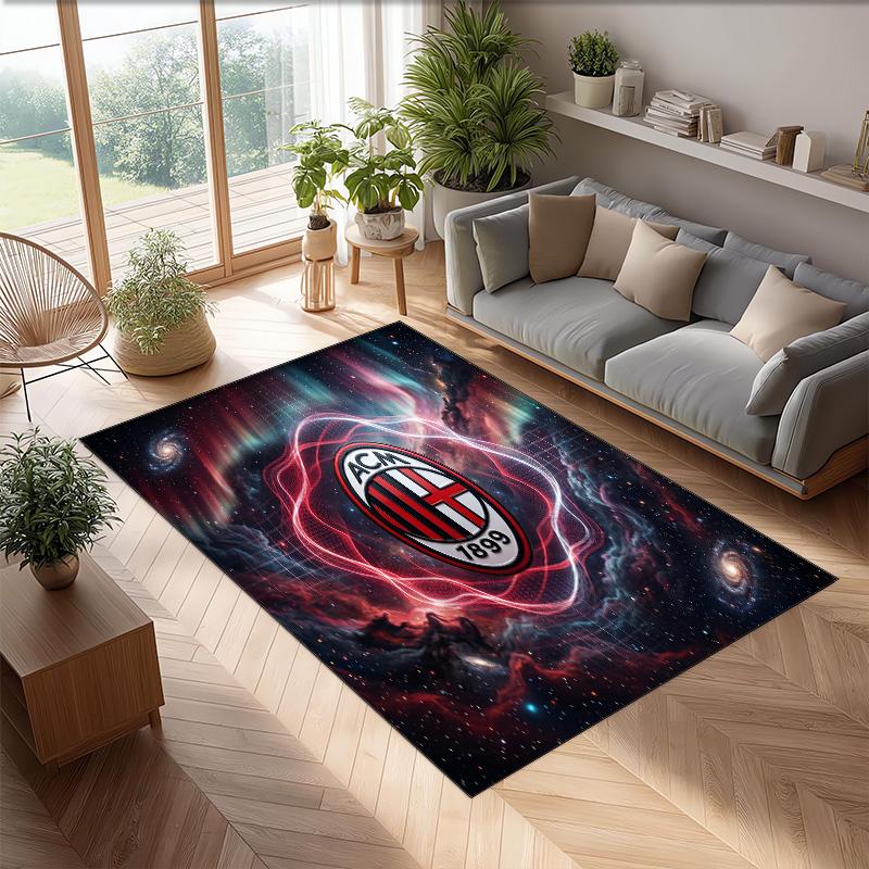 AC Milan Printed Flannel Area Rug Non Slip Soft Polyester Floor Carpet Indoor Decor Mat for Bedroom Living Room Sofa Game Room Home Decoration