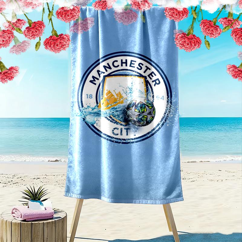 1pc Manchester United Manchester City Beach Towel, Outdoor Beach Towel Ideal Beach Necessities and Vacation Items
