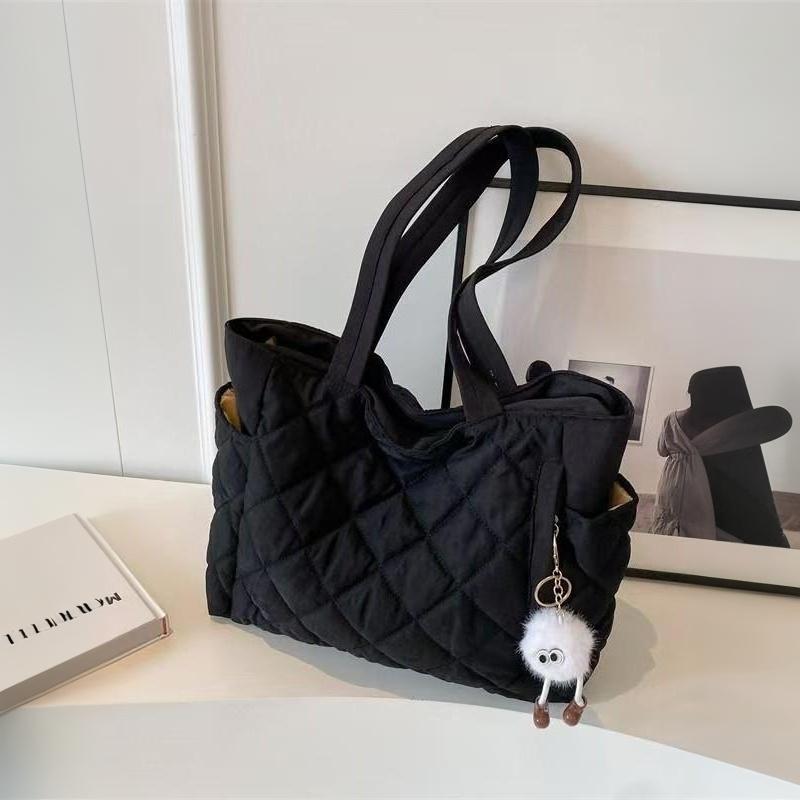 Cotton Bag Rhombus Large Capacity Women'S Hand-Held Tote Bag Commuter Shopping Versatile Shoulder Bag