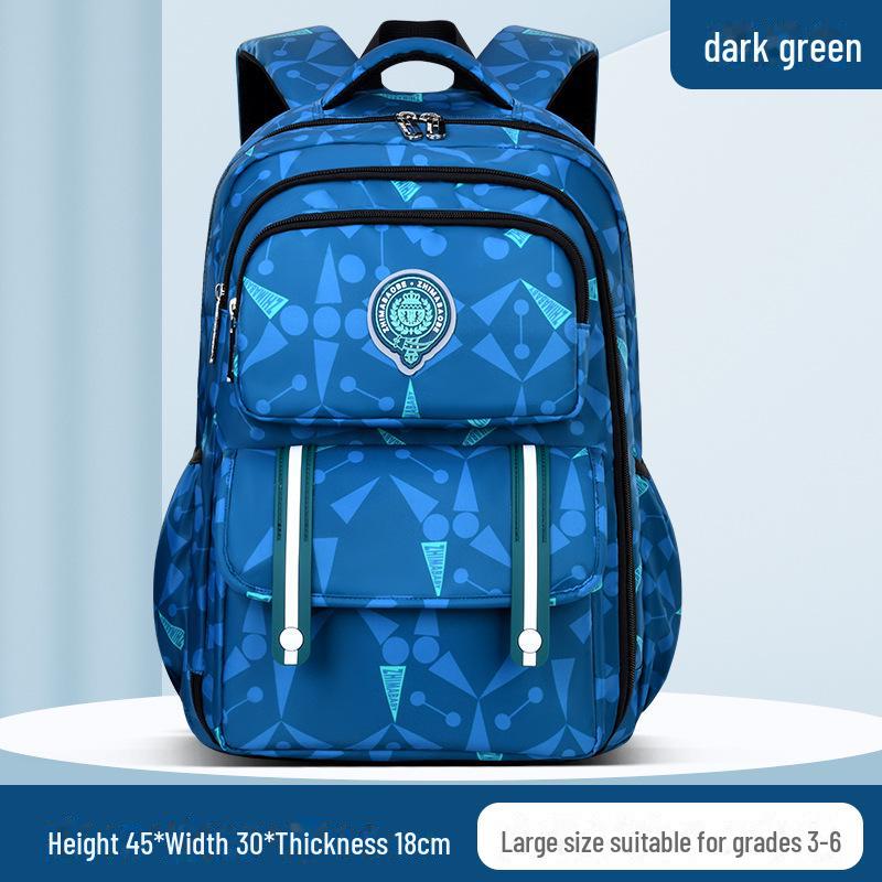 Elementary School Backpack with Side Cooler, Simple and Casual for Grades 1-3 and 6.