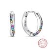 Original 925 Sterling Silver Inlaid Sparkling Zircon Rainbow Earrings For Women Fashion Birthday Party Jewelry Gifts