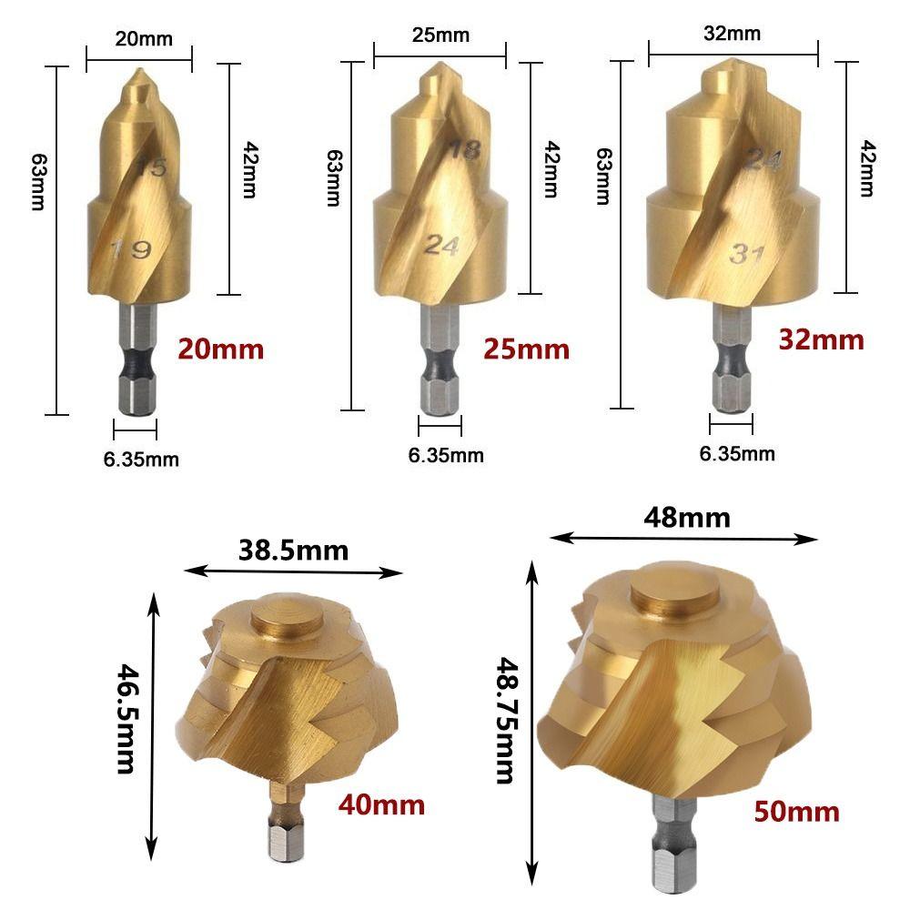 20/25/32/40/50mm Stepped Drill Bit Hexagon Shank Hole Opener High Quality PPR Lifting Drill Bit