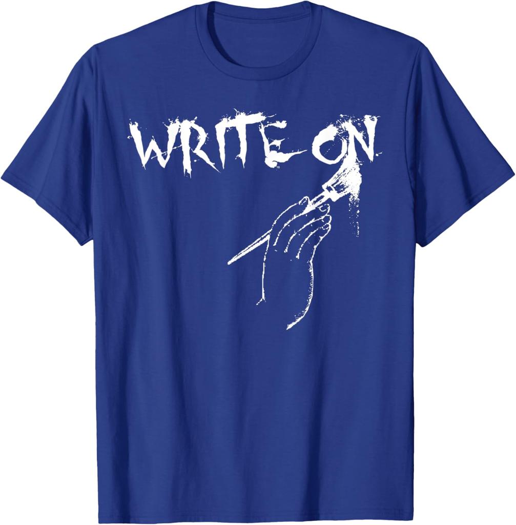 Write On Paint Brush Graphic Tee Men Soft Cotton Casual Short Sleeve TShirt Gift