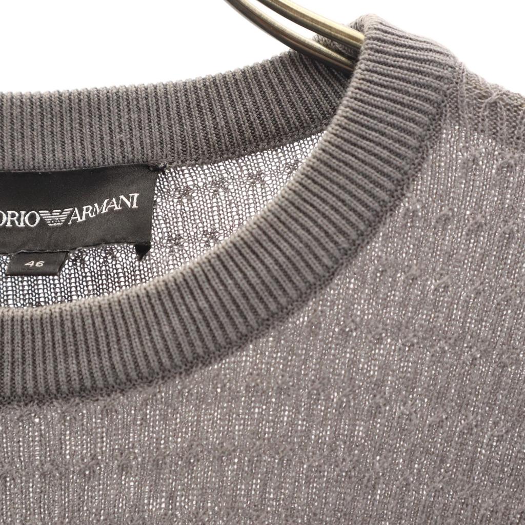 Emporio Armani Silk Blend Short sleeve knit 46 Gray Men's Used