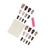 24Pcs Leopard Print Press On Nail Short Almond False Nail Glossy Artificial Nail Full Cover Stick Onsfor Women and Girls