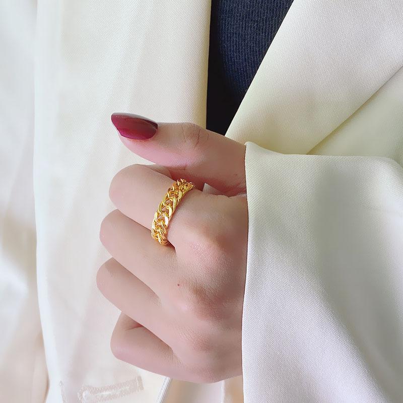 Korean Style Simple Ins Cool Style Chain Titanium Steel Ring Women's Ring