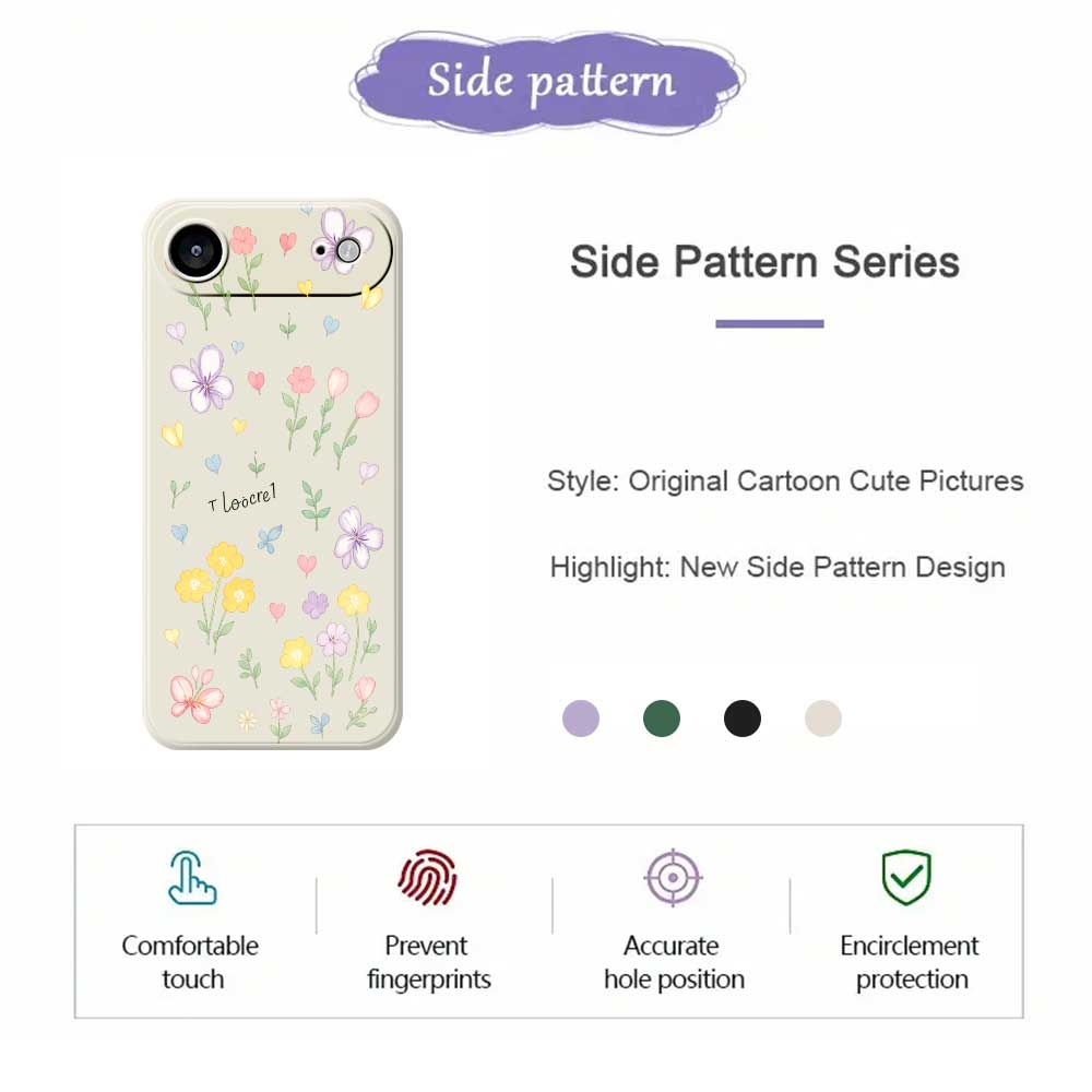 For iPhone Air Case Small Flowers Pattern Printing Straight Edge TPU Phone Back Cover