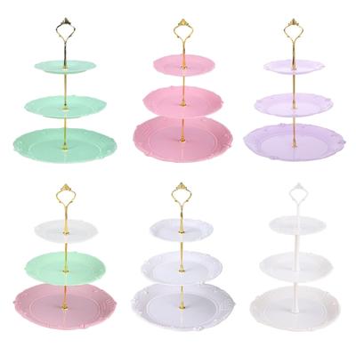 3 Tiers Cake Display Stand Convenient Afternoon Tea Stands Fruit Plate Dessert Organizer with Removable Structure