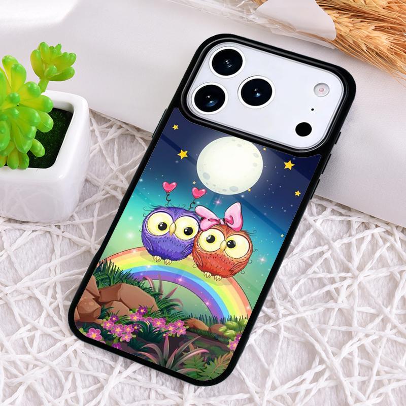 Cute Cartoon Owl Phone Case for iPhone 17 Air 16 15 11 12 14 13 Pro Max Shockproof Cover