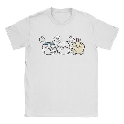 Chikawa Playing Dolls T-Shirt for Men Cartoon Cute Funny Cotton Tee Shirt Round Neck Short Sleeve T Shirts 5XL 6XL Merchandise
