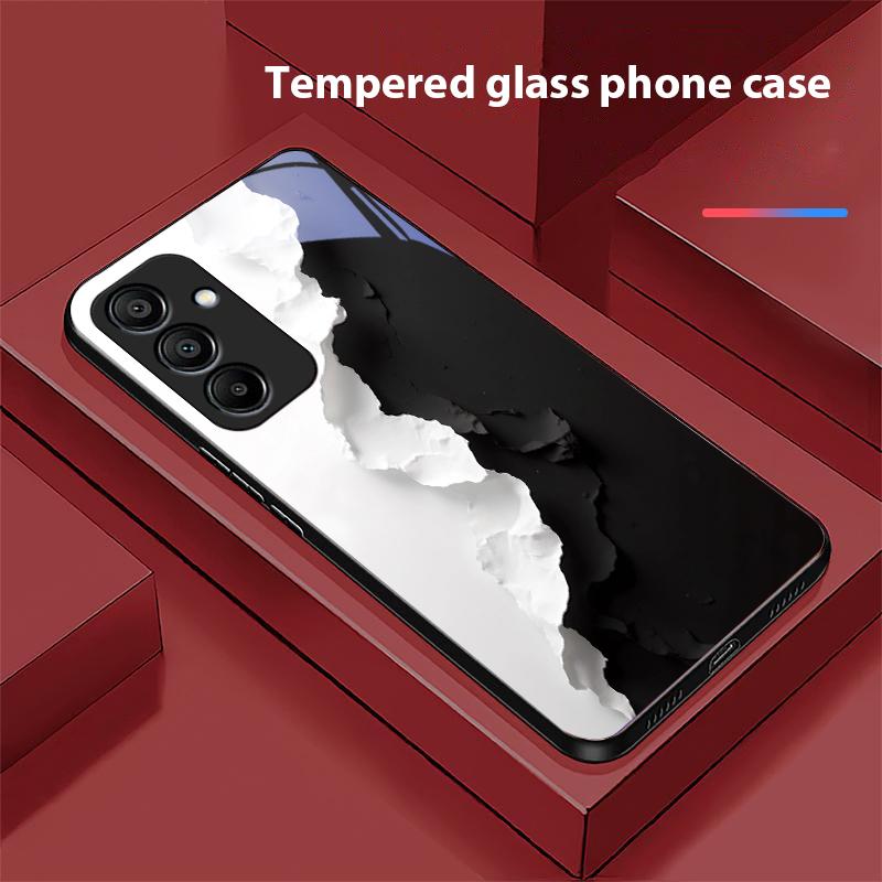 Schwarz-Weiß-Bilder für Samsung Galaxy A15 5G 54 4G 51 50 24 35 90 71 12 51 53 52S 80 22 34 Schwarze Handyhülle aus gehärtetem Glas
