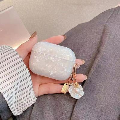 Pearl Earphone Protective Case For Apple AirPods 4 3 Pro 2 1 Case Silicone Headphone Cover With Keyring For Air Pods 3rd 4th Gen
