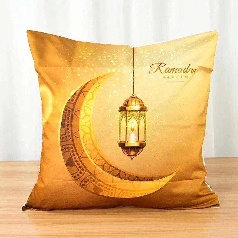 2024 Eid Mubarak Home Decoration Pillowcases Islamic Ramadan Decoration Mosque Muslim Pillowcases