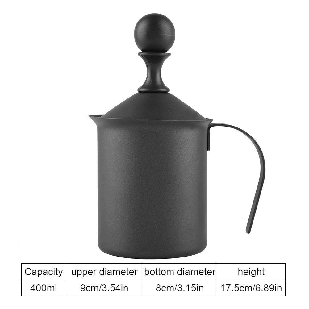 Stainless Steel Manual Double Mesh Milk Frother Foam Maker Coffee Decoration Tool (400ml)