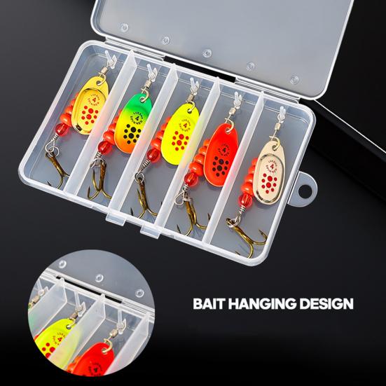 5Pcs Fishing Metal Spinners Lures with Treble Hook Mini Size Portable Wobbler Jigging Spoon Lures Fishing Accessories