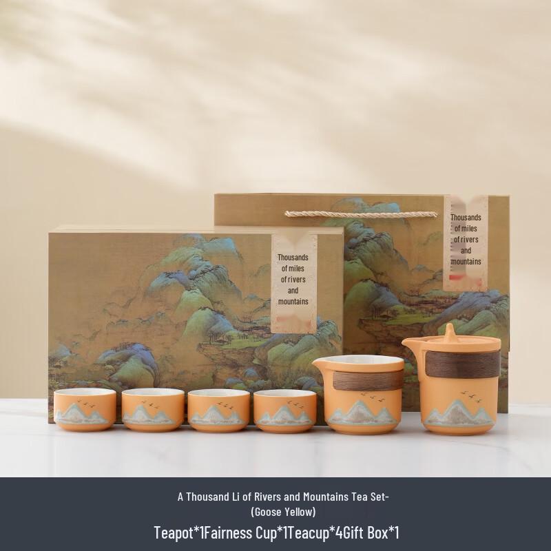 Palace Museum Thousand Miles of Rivers and Mountains Tea Set
