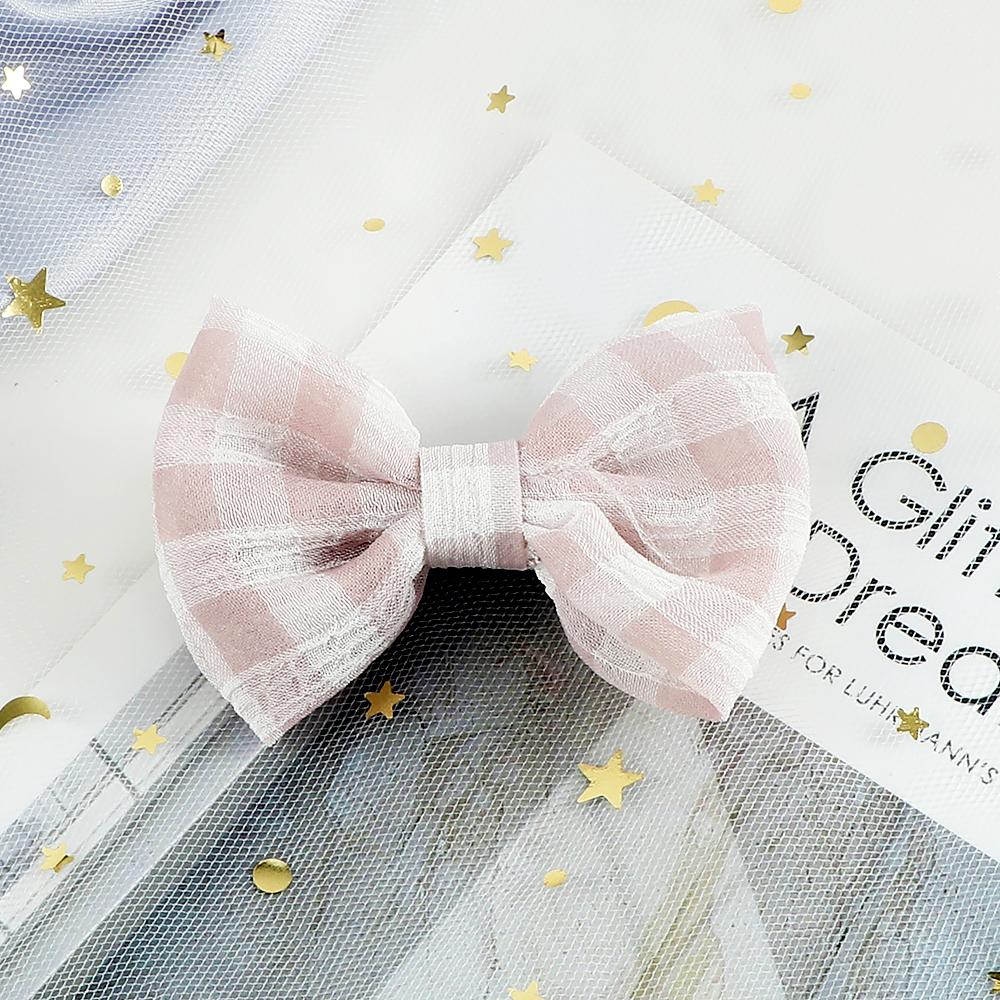 1/2PCS Fashion Plaid Bow Hair Clips Sweet Pink Hairpins for Girls Kids Cute Bowknot Headwear High Quality Hair Accessories Gifts