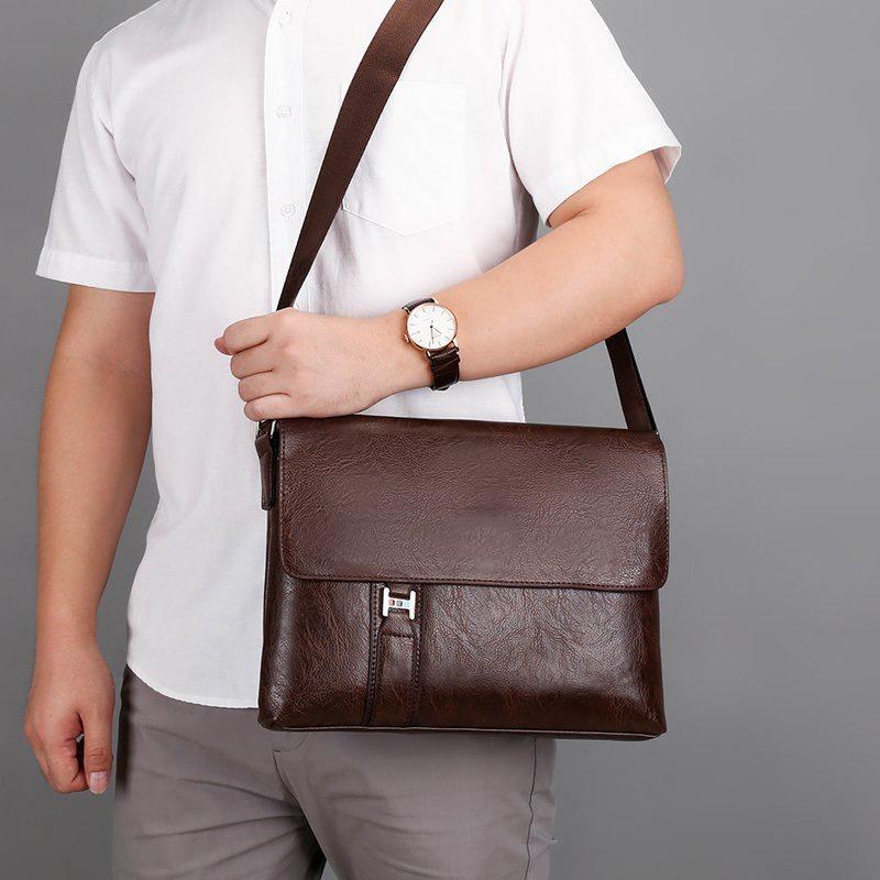 Autumn and winter new men's messenger bag computer bag file bag large capacity business briefcase men's bag soft leather shoulder bag