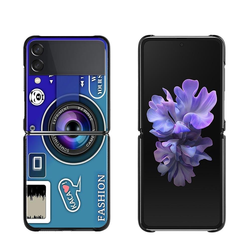 Zflip4 Phone Case For Samsung Galaxy Z Flip3 5G Z Flip 3 zflip z flip ZF Coque PC Cover Black Fundas Retro Camera Game